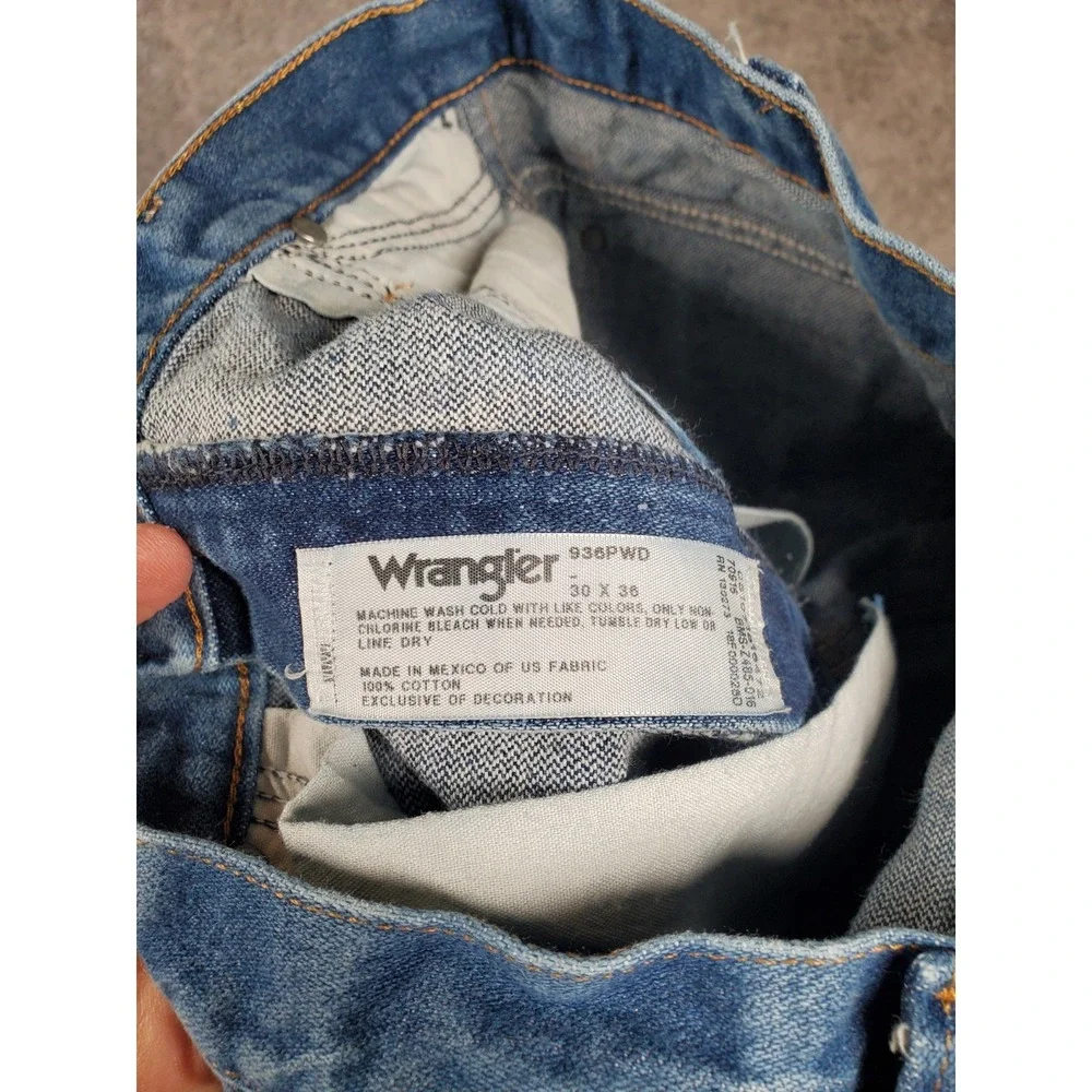 Wrangler Jeans Mens 28x35* Blue Denim Cowboy Cut Slim Fit Western Rodeo 936PWD